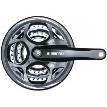 Система SHIMANO ALTUS, M311, 170 мм, квадрат, 48/38/28T, с защитой, черный