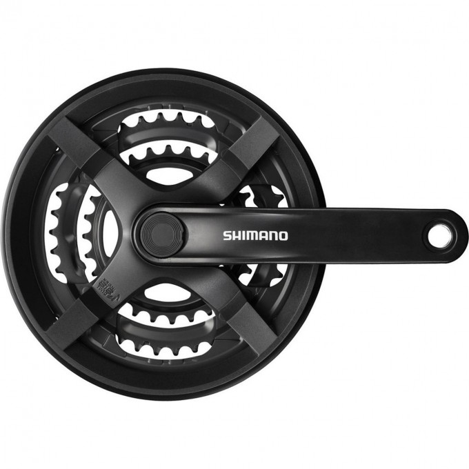 Система SHIMANO TY301, 175 мм, квадрат, 48/38/28, с защитой, черный, без упаковки AFCTY301E888CL Система SHIMANO TY301, 175 мм, квадрат, 48/38/28, с защитой, черный, без упаковки AFCTY301E888CL